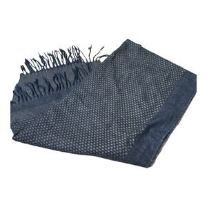 Vince Camuto Grey Gold Micro Dot Fringe Scarf One Size Shawl Wrap Women's Scarf